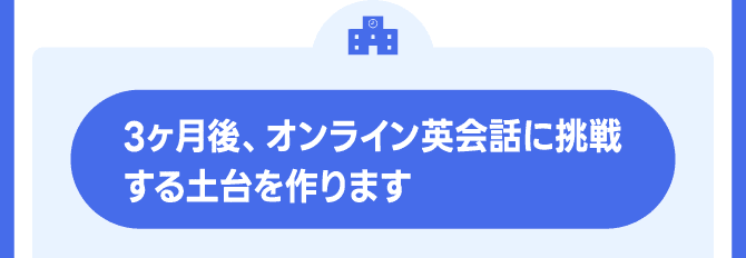 3ヶ月後、オンライン英会話に挑戦する土台を作ります